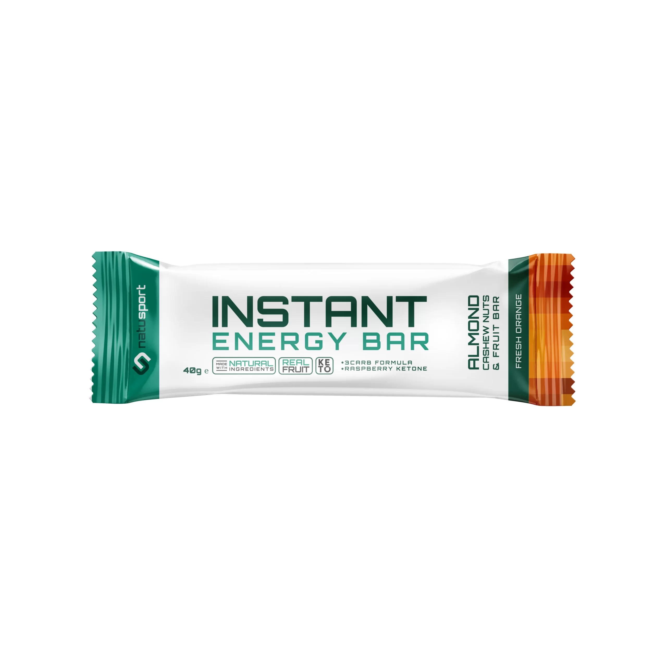 Natusport Instant Energy Bar Fresh Orange, losse bar.
