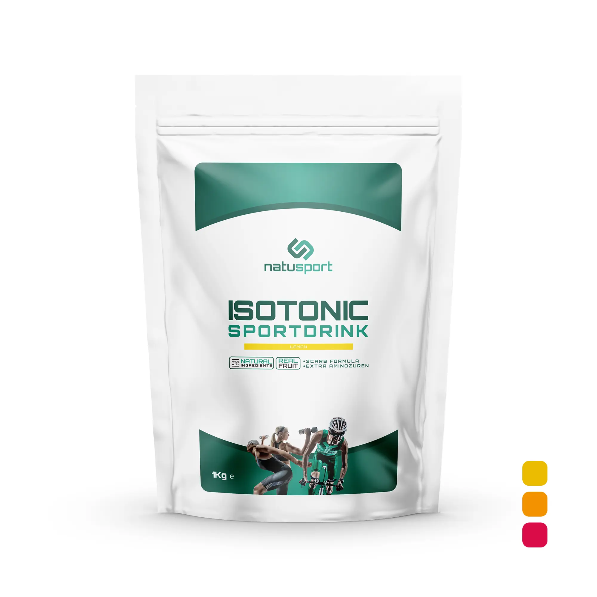 Verschillende smaken Natusport Isotonic Sportdrink Navulverpakking