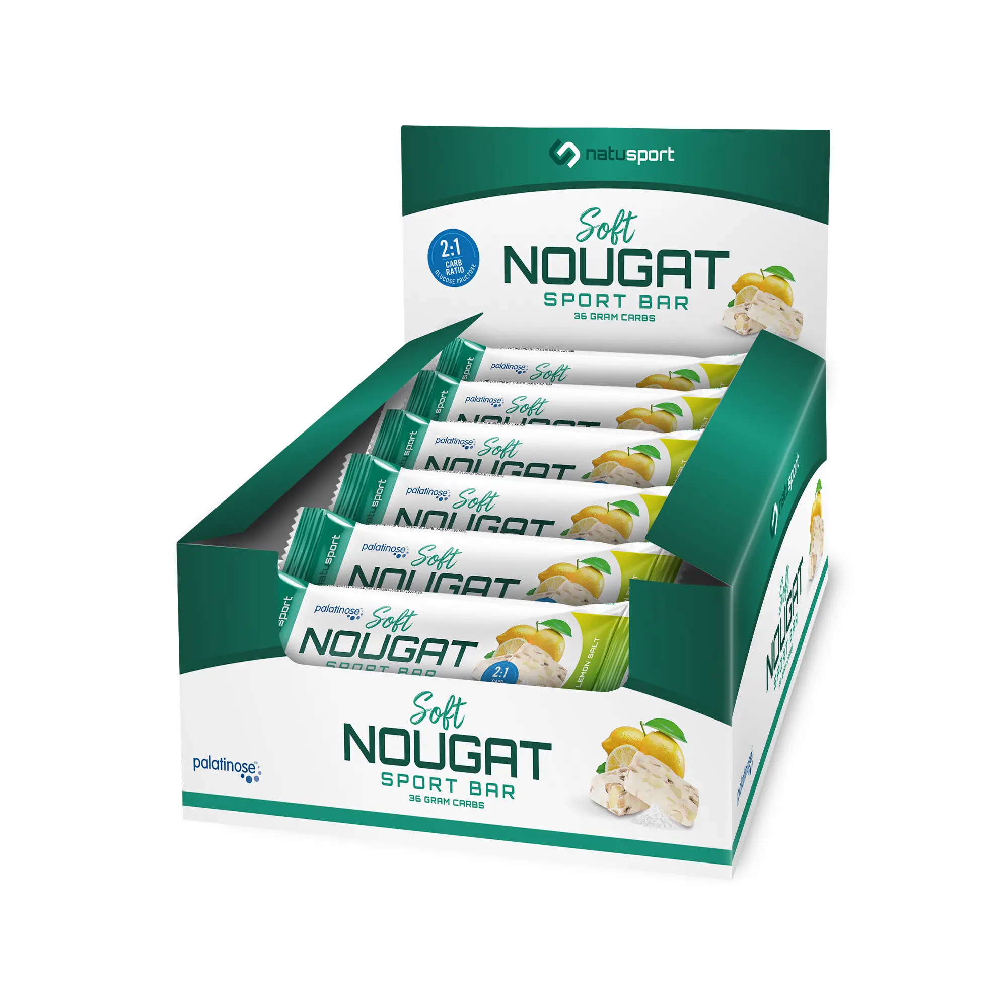 Verpakking Natusport Soft Nougat Sport Bar Lemon & Salt